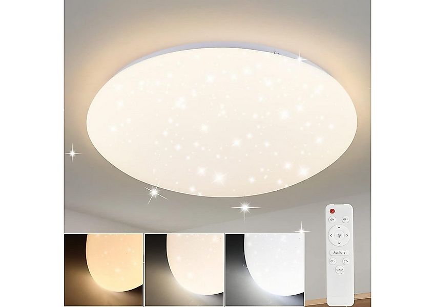 Nettlife LED Deckenleuchte Sternenhimmel Dimmbar mit Fernbedienung 28CM 37W günstig online kaufen