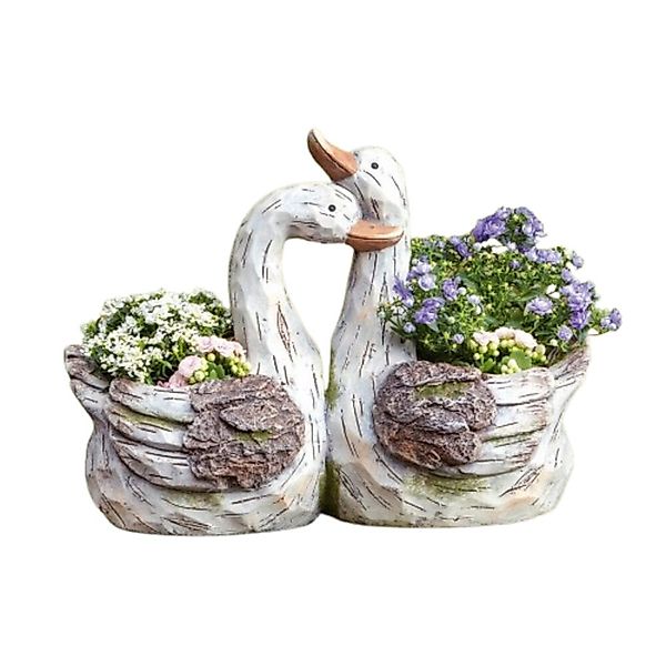 Home-trends24.de Pflanzkübel Pflanzer Gänse Vogel Holzoptik günstig online kaufen