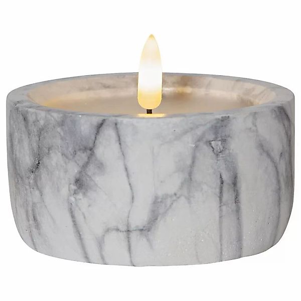 LED Kerze Flamme Marble in Grau 75x100mm günstig online kaufen