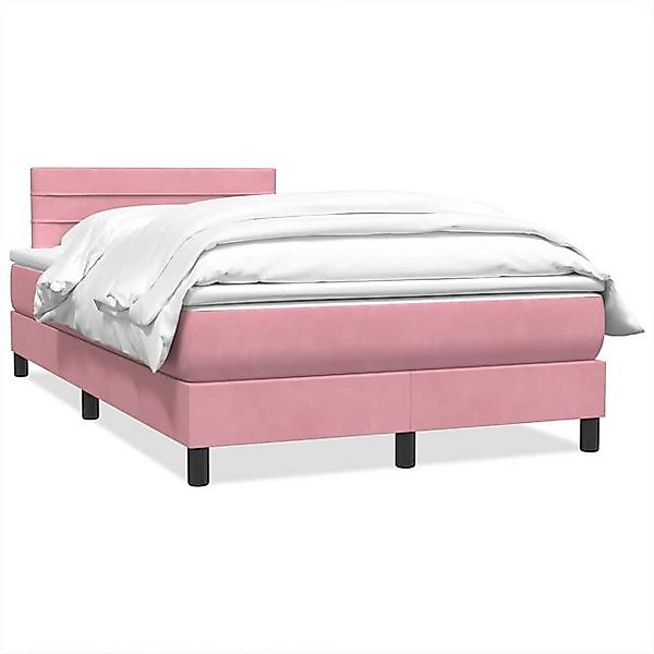vidaXL Boxspringbett, Boxspringbett mit Matratze Rosa 120x220 cm Samt günstig online kaufen