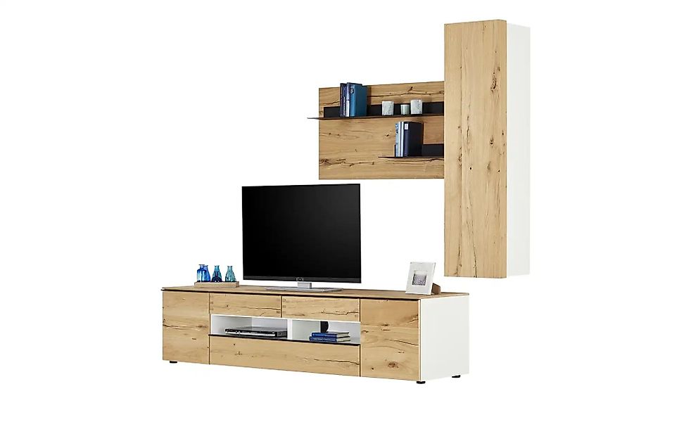 Wohnwand  Light Line 6 ¦ holzfarben ¦ Maße (cm): B: 267 H: 195 T: 55.0 Komm günstig online kaufen