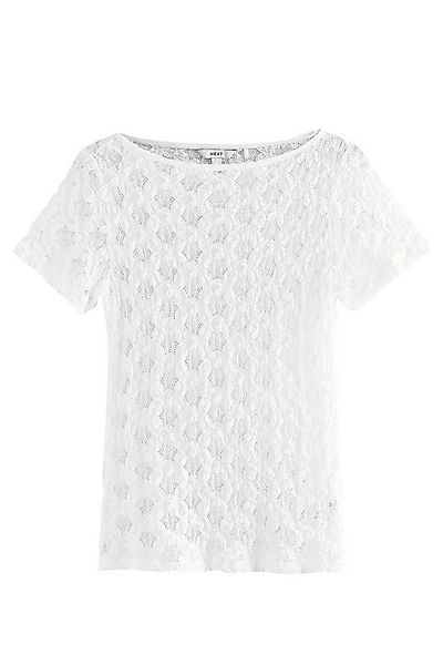 Next T-Shirt Kurzarm-T-Shirt mit Blumenspitze (1-tlg) günstig online kaufen