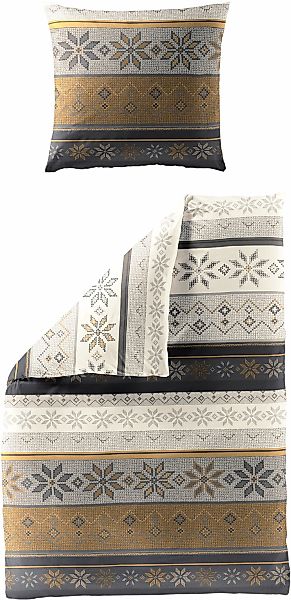 BIERBAUM Bettwäsche "3751" 2 Stk. 100 % Baumwolle, pflegeleicht, kuschelig günstig online kaufen