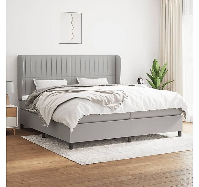 vidaXL Boxspringbett Boxspringbett mit Matratze Dunkelgrau 200x200 cm Stoff günstig online kaufen