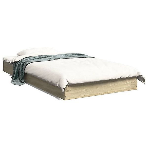 vidaXL Bettgestell, Bettrahmen Räuchereiche 90x190 cm Holzwerkstoff günstig online kaufen