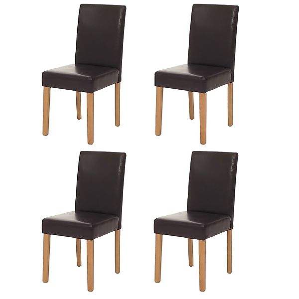 MCW Esszimmerstuhl Littau 4er-Set Kunstleder Braun Helle Beine günstig online kaufen