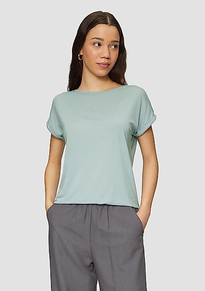 QS Kurzarmshirt Loose Fit-Shirt im Lyocellmix günstig online kaufen