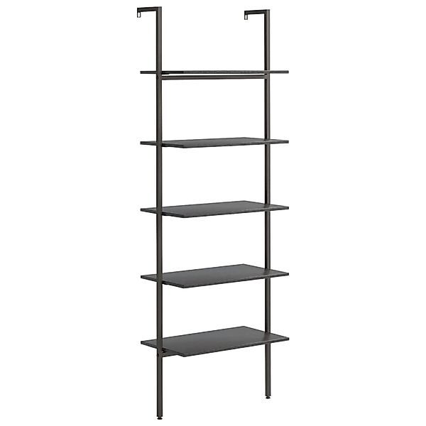 VidaXL Anlehnregal mit 5 Ablagen Schwarz 64x35x185 cm günstig online kaufen