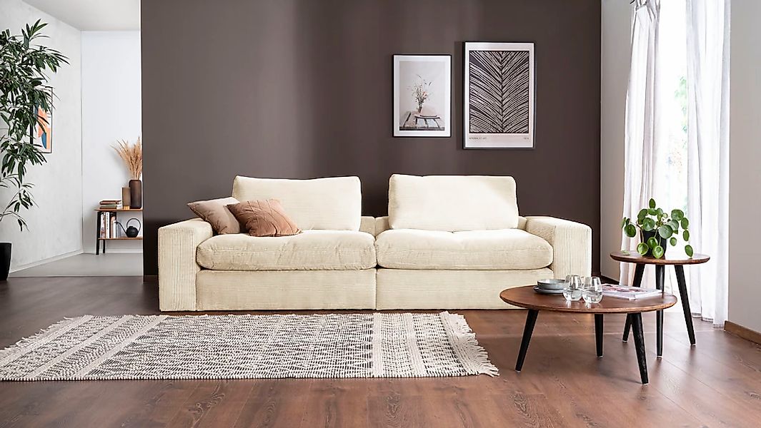 alina Big-Sofa »Sandy«, 266 cm breit und 98 cm tief, in modernem Cordstoff günstig online kaufen