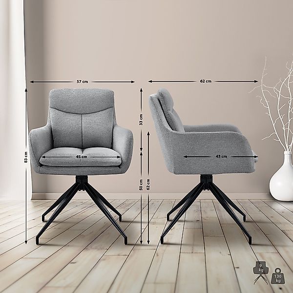CLP Esszimmerstuhl SOMERS STOFF (2er Set), günstig online kaufen