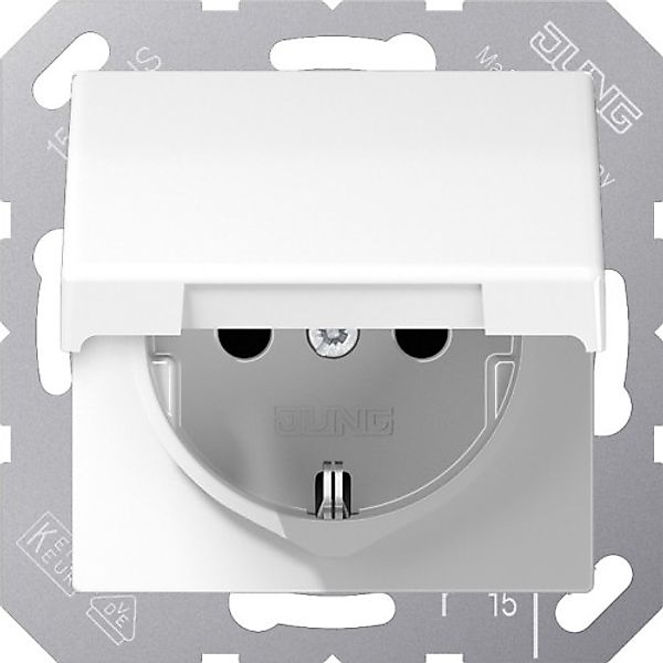 Jung SCHUKO-Steckdose 16A 250V Klappdeckel AS 1520 BFKIKL WW - AS1520BFKIKL günstig online kaufen