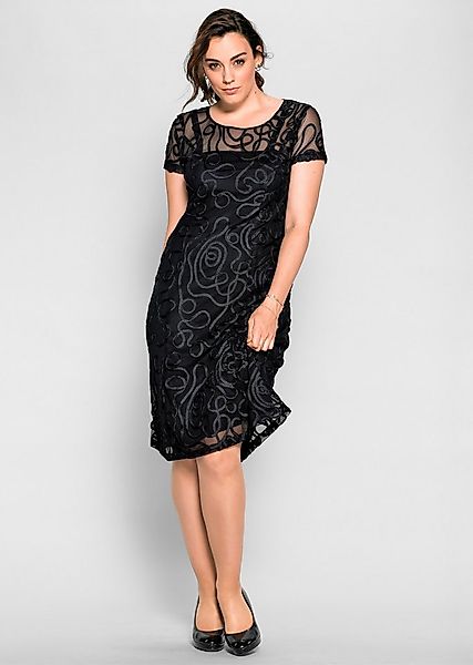 Sheego Etuikleid Spitzenkleid Kurzarm günstig online kaufen