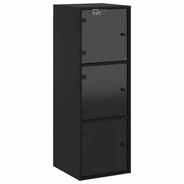 vidaXL Hängeschrank Hängeschrank Wandschrank mit Glastüren Schwarz 35x37x10 günstig online kaufen