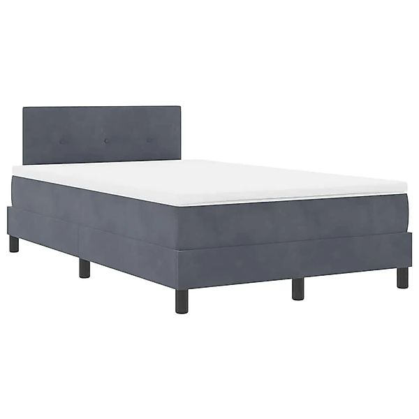 vidaXL Boxspringbett mit Matratze Dunkelgrau 120 x 200 cm Stoff 3339165 günstig online kaufen
