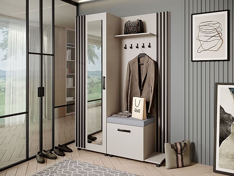 Beautysofa Garderobenschrank Garderoben-Set mit Aufhängern und günstig online kaufen