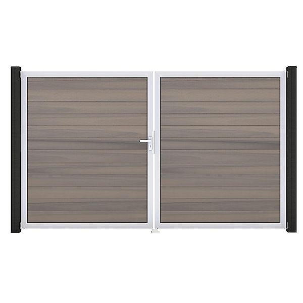 GroJa Solid Steckzaun Tor DIN Links EV1 Bi-Color Sand günstig online kaufen