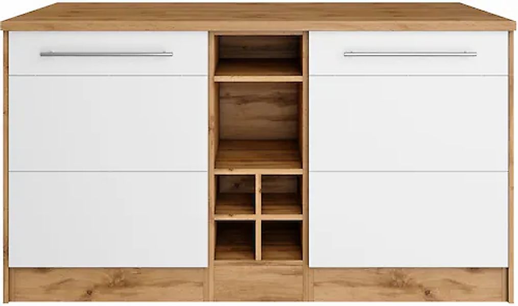 KOCHSTATION Kücheninsel »KS-Wien« Breite 153 cm, MDF-Fronten, Flaschenregal günstig online kaufen