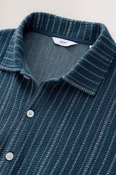 Next Kurzarmhemd Texturiertes Jersey-Hemd mit Streifen günstig online kaufen