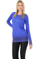 Muse Rundhalsshirt Langarm Longshirt mit Spitzensaum günstig online kaufen