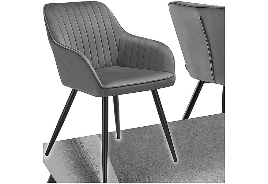 tectake Esszimmerstuhl Stuhl Marilyn, Samtoptik, gesteppt (Set, 1 St), Extr günstig online kaufen