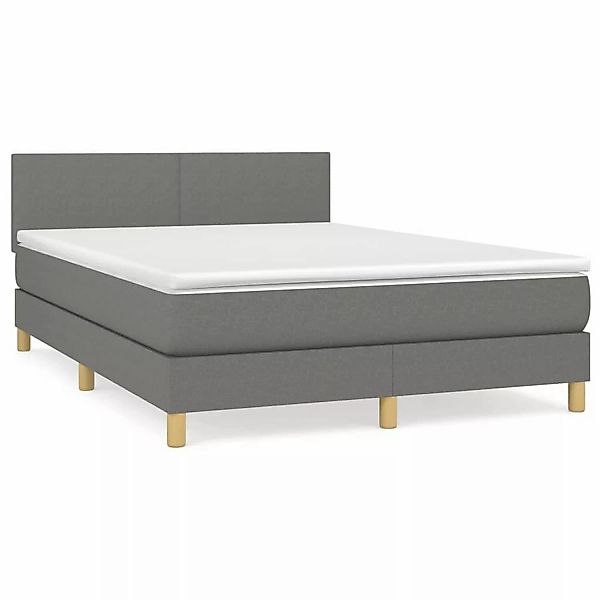 vidaXL Boxspringbett mit Matratze Dunkelgrau 140x200 cm Stoff1400156 günstig online kaufen
