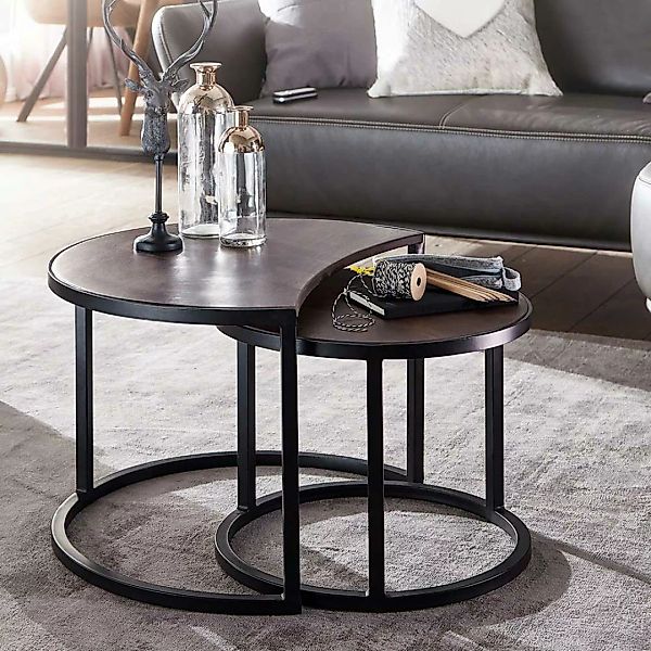 Sofa Tische mit Ringgestell Industrie und Loft Stil (zweiteilig) günstig online kaufen