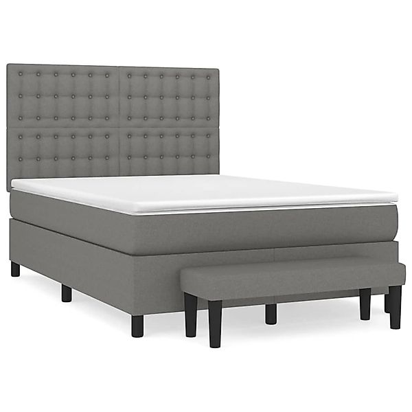 vidaXL Boxspringbett mit Matratze Dunkelgrau 140x200 cm Stoff1397751 günstig online kaufen