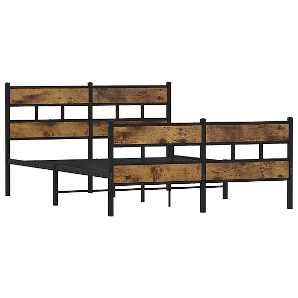 vidaXL Bett Metallbett ohne Matratze Räuchereiche günstig online kaufen