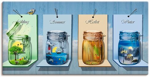 Artland Wandbild »Jahreszeiten in Gläsern« Vier Jahreszeiten 1 Stk. tlg. al günstig online kaufen