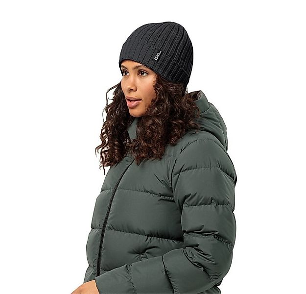 Jack Wolfskin Strickmütze Rib Knit Beanie (Fleece-Futter) schwarz günstig online kaufen