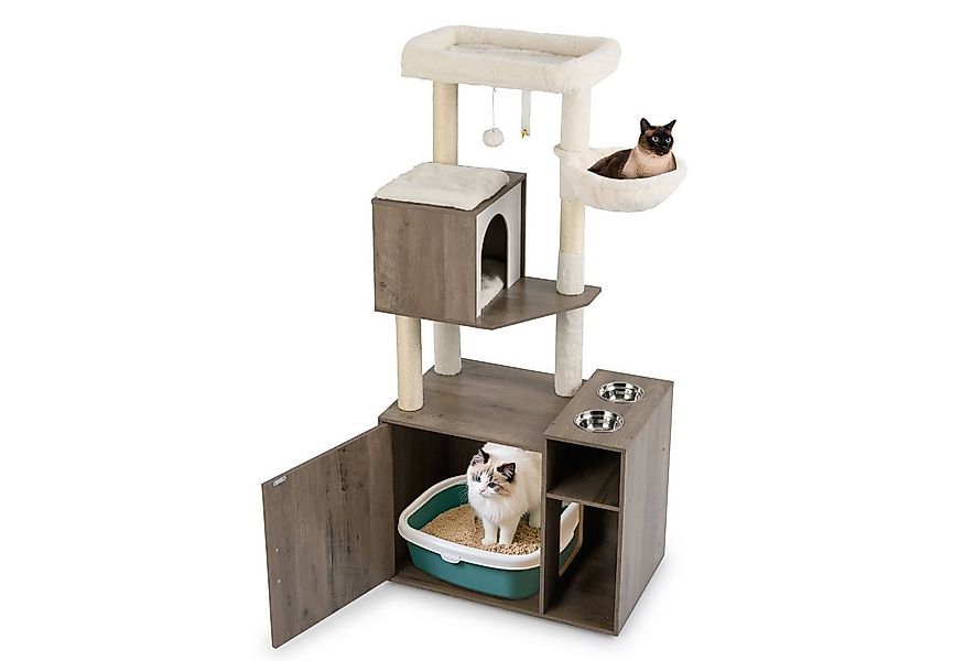 COSTWAY Kratzbaum, Katzenschrank für Katzentoilette, Katzenbaum mit Katzenk günstig online kaufen