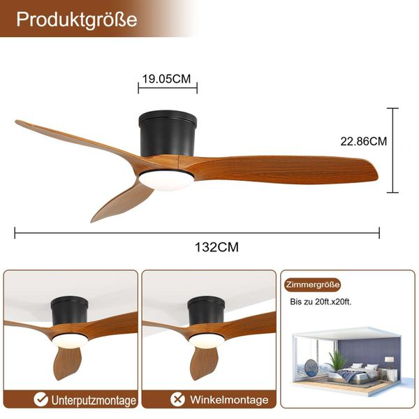 Sofucor Deckenventilator mit Licht und Fernbedienung, günstig online kaufen