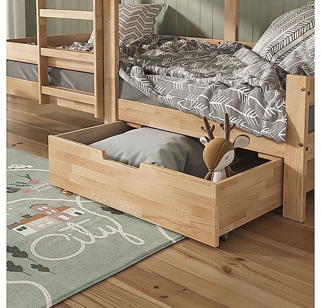 VitaliSpa® Bettschubkasten Teddy, Naturholz, 92 x 89 cm günstig online kaufen