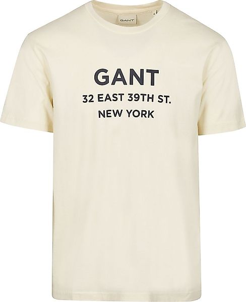 Gant T-shirt Graphic Logo Ecru - Größe L günstig online kaufen