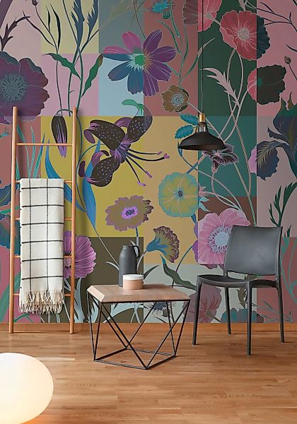 living walls Fototapete »Walls by Patel Floral Patch 3«, Vlies, Wand, Schrä günstig online kaufen