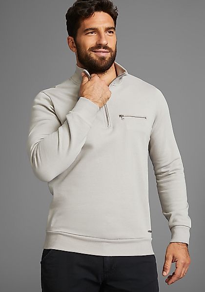 Bruno Banani Sweatshirt mit Troyer Kragen günstig online kaufen