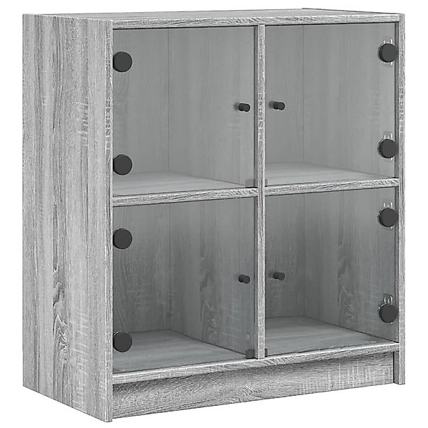 vidaXL Beistellschrank Beistellschrank mit Glastüren Grau günstig online kaufen