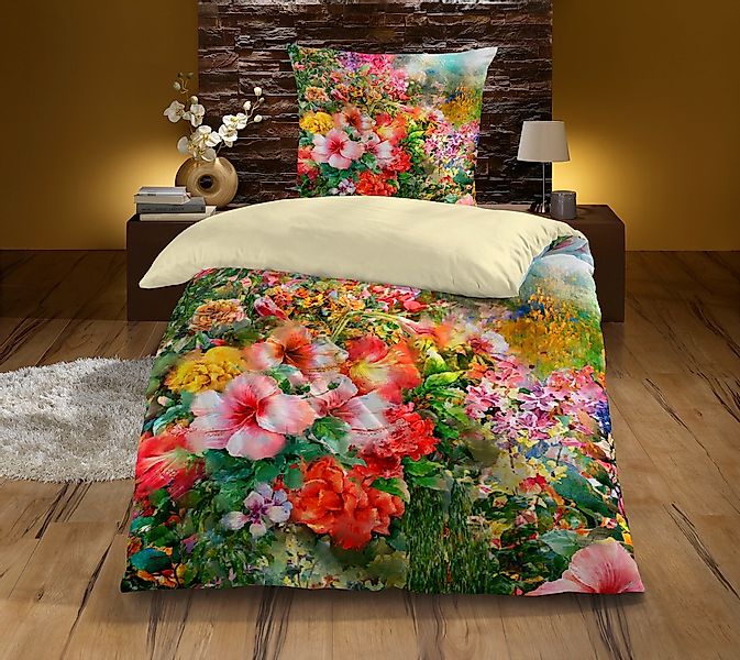 MESANA Wendebettwäsche "Ramona" 2 Stk. tlg. aus Baumwoll-Satin günstig online kaufen