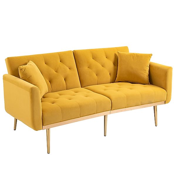 Schlafsofa 3-Sitzer verstellbares Samt Schlafsofa 160cm bequem zum Sitzen S günstig online kaufen