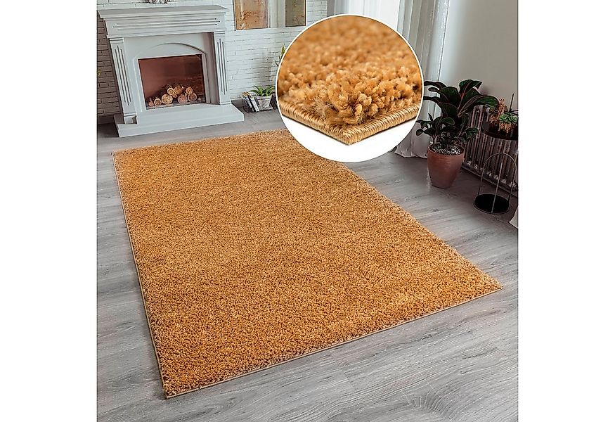 my home Hochflor-Teppich Shaggy 30, rechteckig, Höhe: 30 mm, Teppich, Uni F günstig online kaufen