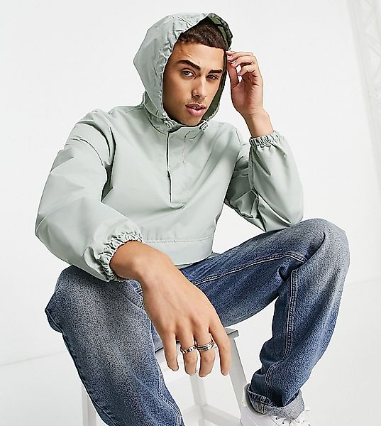 New Look – Jacke zum Überziehen in hellem Khaki mit Beuteltasche-Grün günstig online kaufen
