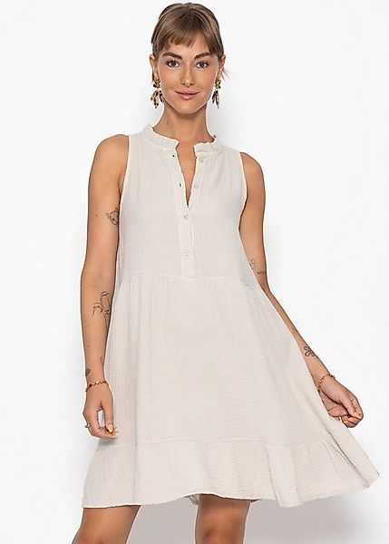 SASSYCLASSY Minikleid Ärmelloses Kleid mit Volants und floralem Print Lufti günstig online kaufen