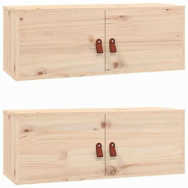 vidaXL Hängeschrank Wandschränke 2 Stk 80x30x30 cm Massivholz Kiefer Hänges günstig online kaufen