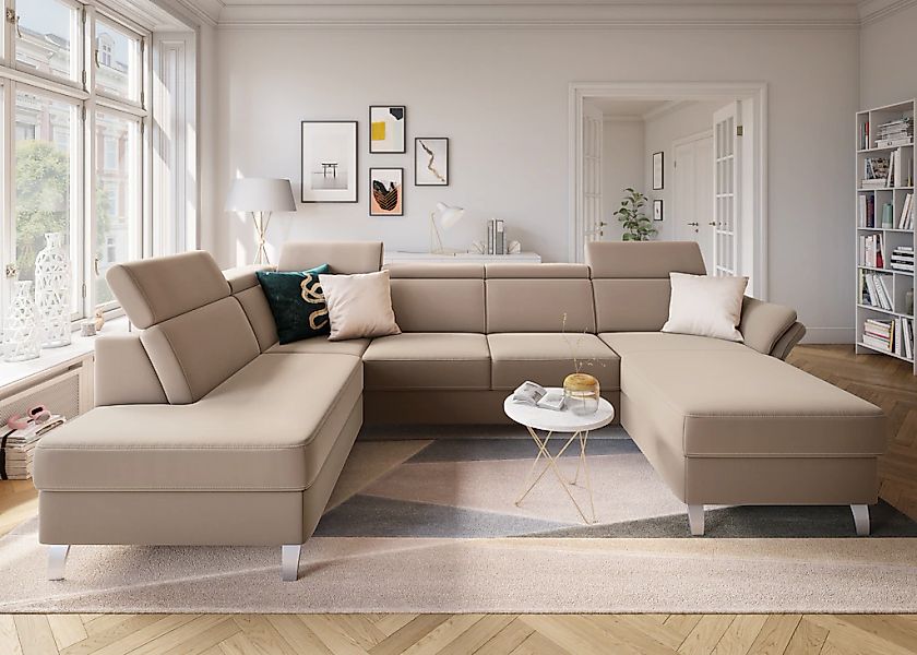 sit&more Wohnlandschaft »Vincenzo U-Form« inklusive Kopfteilverstellung, wa günstig online kaufen