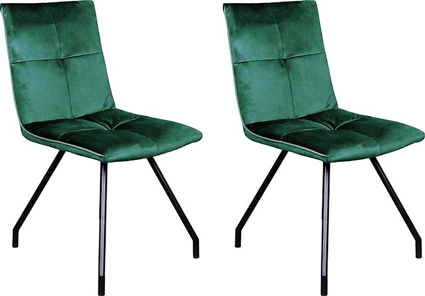 Kayoom Polsterstuhl »Stuhl Eaden 125 2er-Set, samtiger Stoffbezug, Paspel a günstig online kaufen