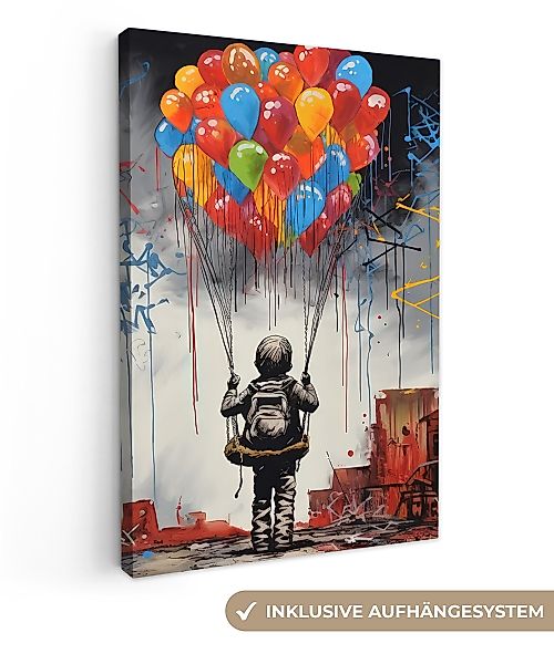 OneMillionCanvasses® Leinwandbild Junge - Luftballons - günstig online kaufen