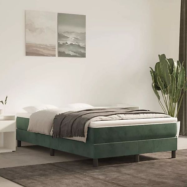 Vidaxl Boxspringbett Dunkelgrün 120x200 Cm Samt günstig online kaufen