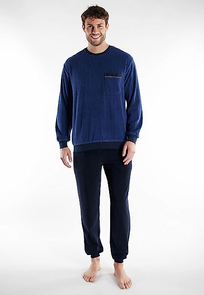 GÖTZBURG Schlafanzug "Kos" 2 mit Brusttasche, langen Ärmeln und Rundhalsaus günstig online kaufen