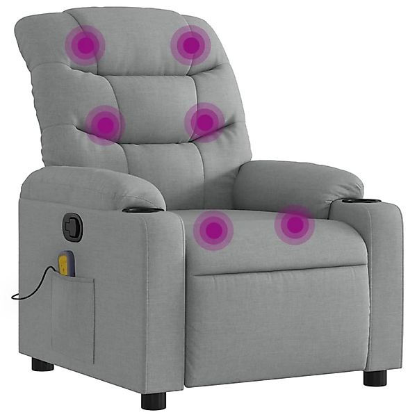 vidaXL Sessel Massagesessel Hellgrau Stoff (1-St) günstig online kaufen