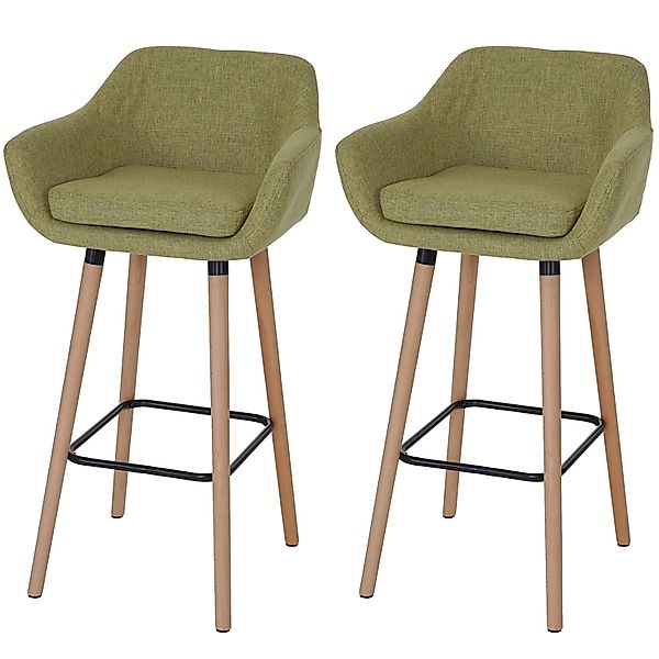 PROREGAL 2er-Set Barhocker Oslo Mit Lehne Sitzhöhe 79cm Textil Hellgrün Bar günstig online kaufen